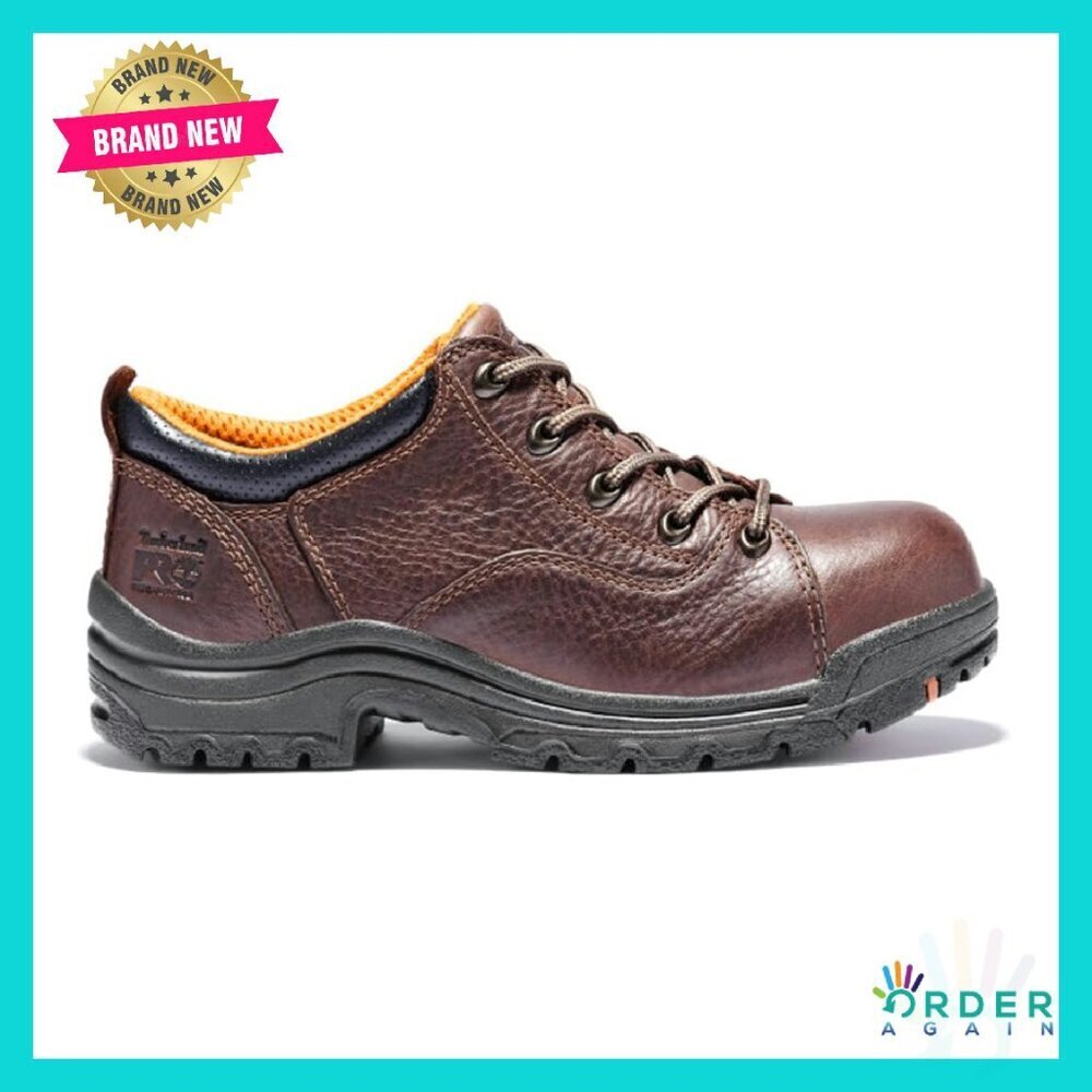 Women's Oxford Work Shoes Safety Toe Premium Leather Comfort Fit Classic
